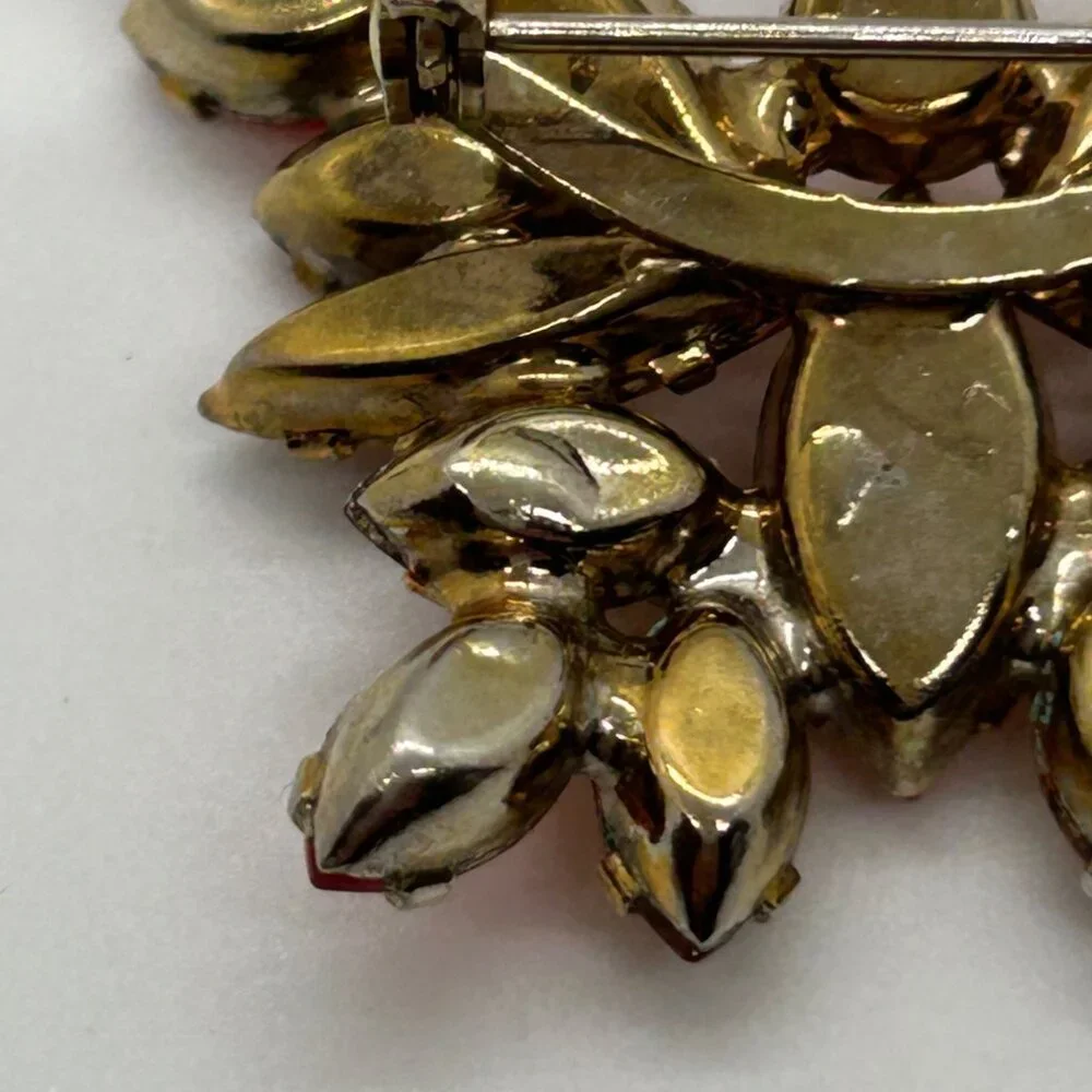 Vintage Juliana Butterfly Brooch Orange Amber Rhinestone DeLizza & Elster #1795 - Picture 13 of 16